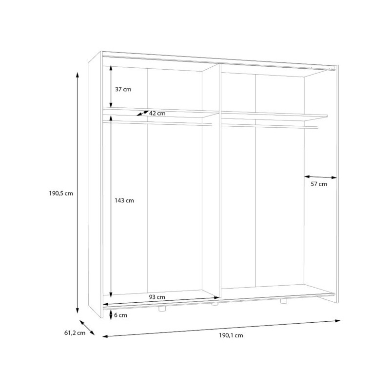 Biała szafa przesuwna Schach&matt SHMS32231 190 cm