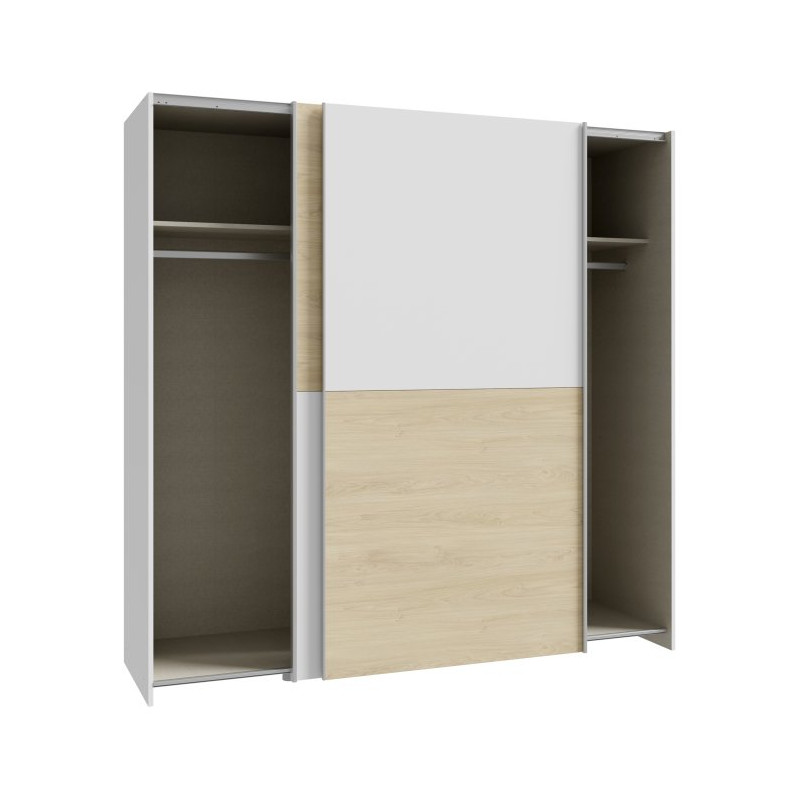 Szafa przesuwna Schach&matt 190 cm | biały/dąb puccini