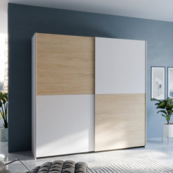 Szafa przesuwna Schach&matt 190 cm | biały/dąb puccini