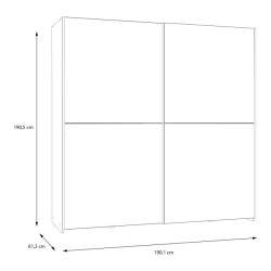 Biała szafa przesuwna z lustrem Schach&matt 190 cm