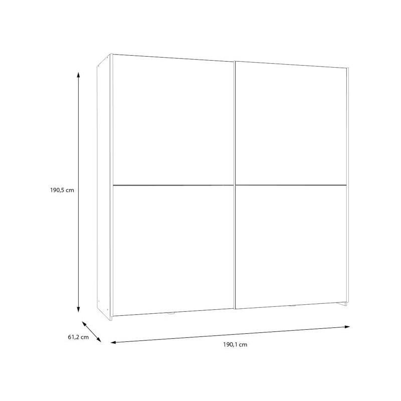 Biała szafa przesuwna z lustrem Schach&matt 190 cm