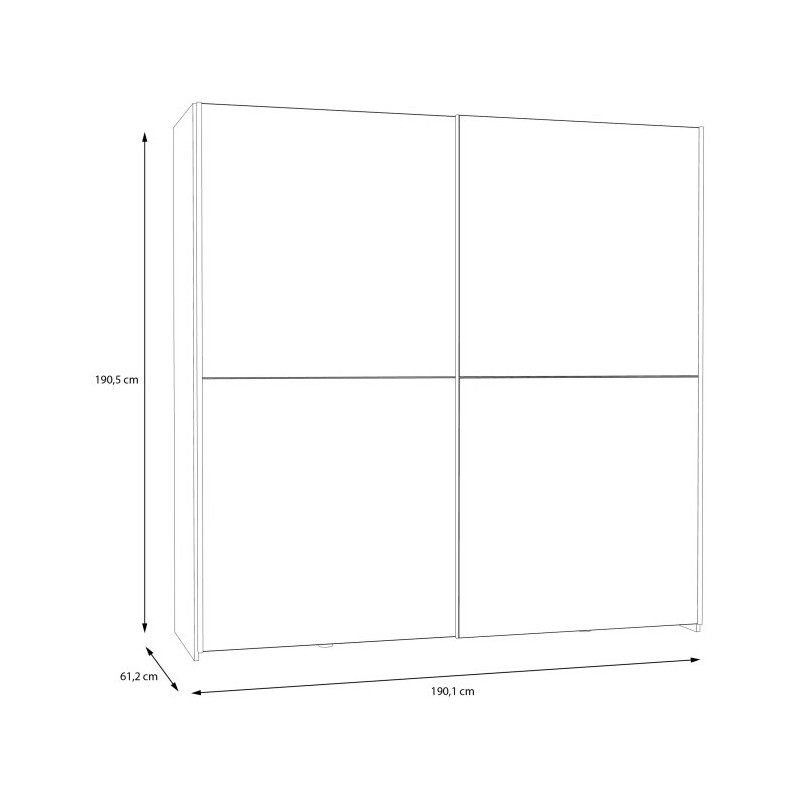Szafa przesuwna z lustrem Schach&matt 190 cm | biały połysk