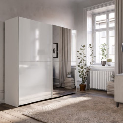 Szafa przesuwna z lustrem Schach&matt 190 cm | biały połysk