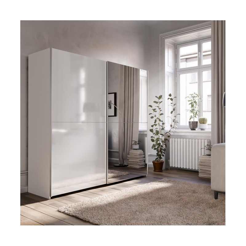 Szafa przesuwna z lustrem Schach&matt 190 cm | biały połysk