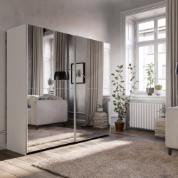 Szafa przesuwna z lustrem 190 cm Schach&matt | biały