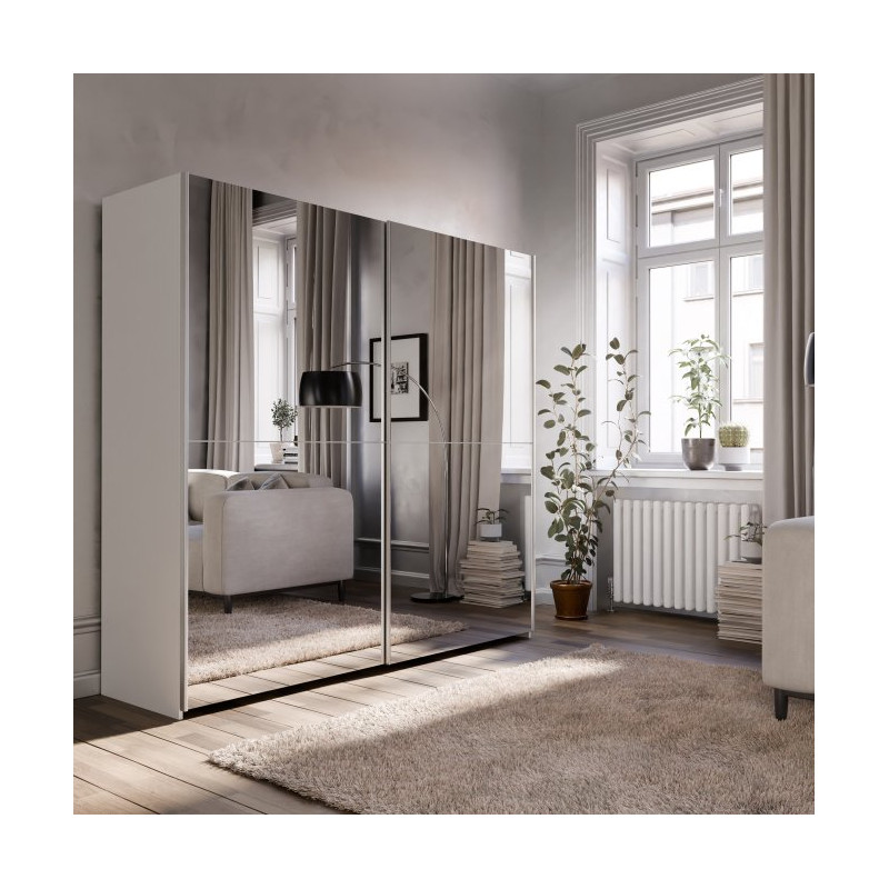 Szafa przesuwna z lustrem 190 cm Schach&matt | biały