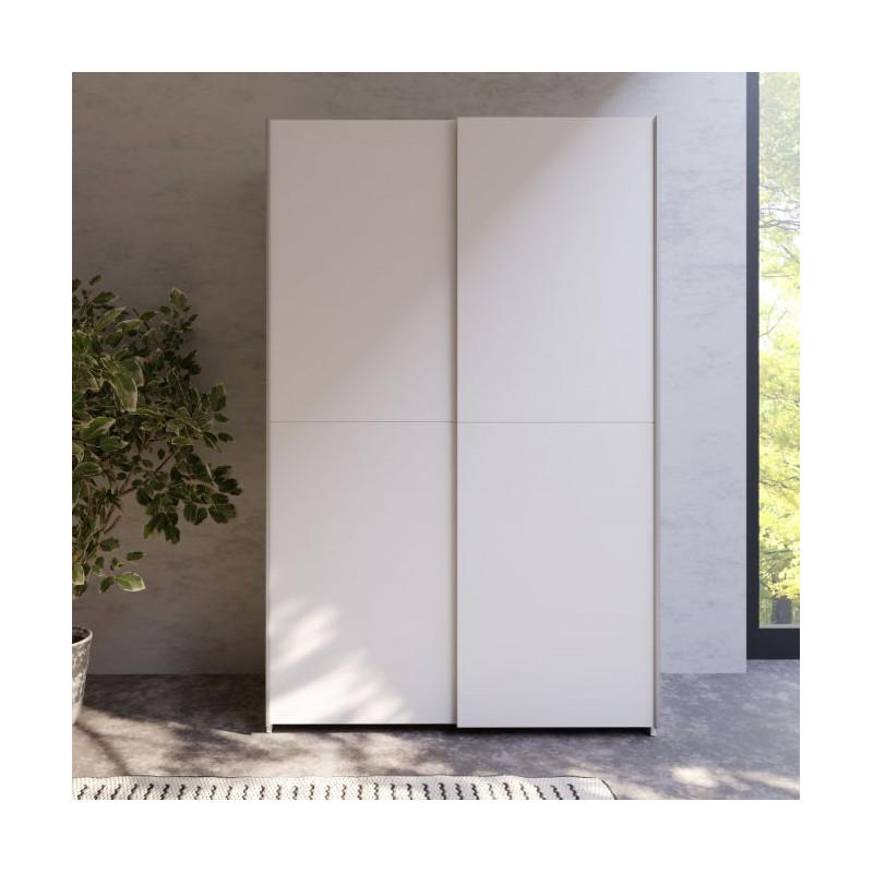 Biała szafa przesuwna 120 cm Schach&matt do małych wnętrz