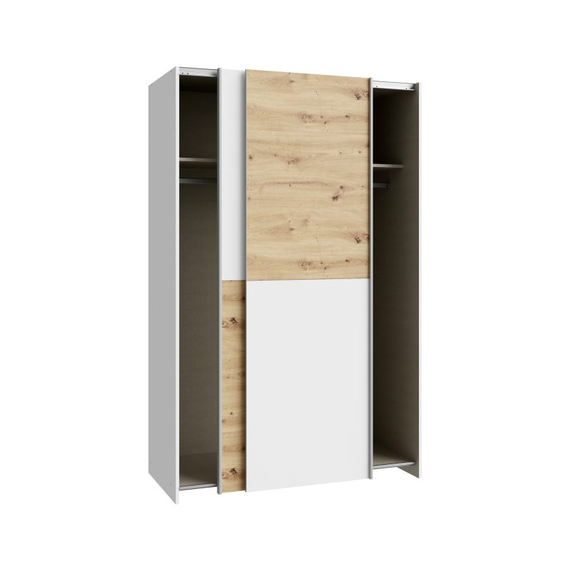 Szafa przesuwna 120 cm Schach&matt | biały/dąb artisan