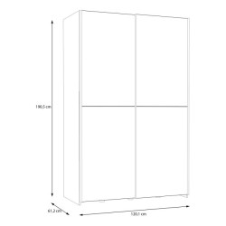 Szafa przesuwna 120 cm Schach&matt | biały/dąb artisan