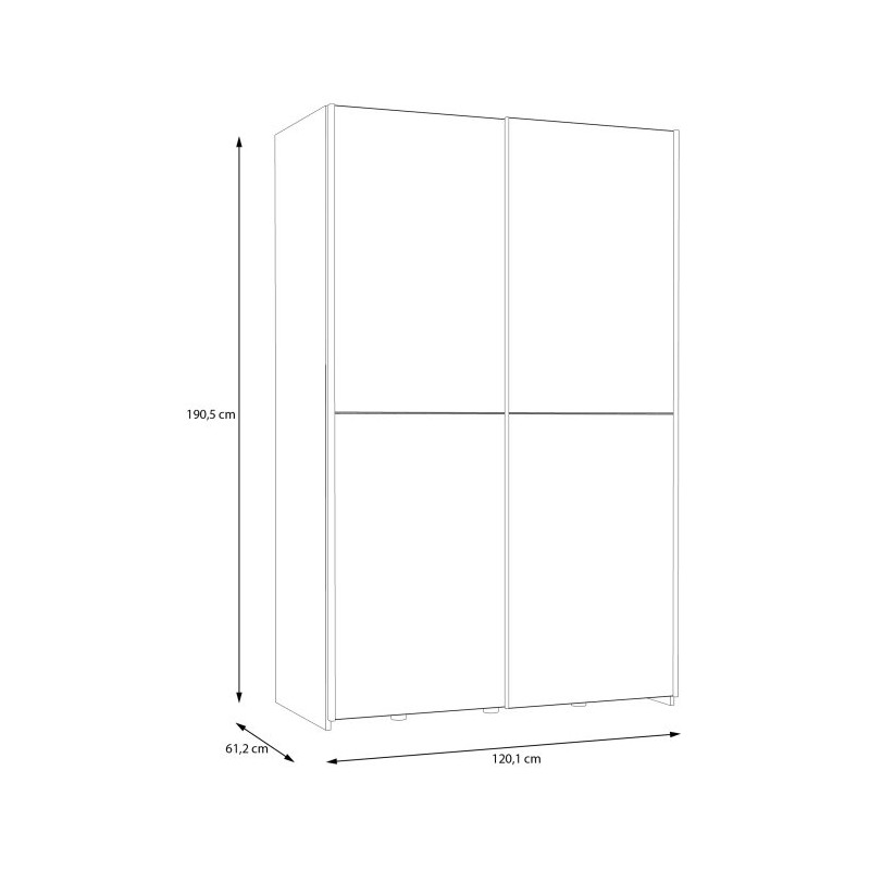Szafa przesuwna 120 cm Schach&matt | biały/dąb artisan