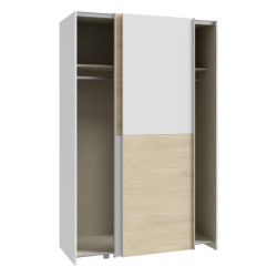 Szafa przesuwna 120 cm Schach&matt | biały/dąb puccini