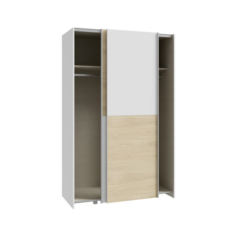 Szafa przesuwna 120 cm Schach&matt | biały/dąb puccini