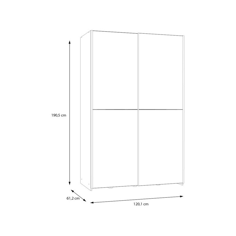 Szafa przesuwna 120 cm Schach&matt | biały/dąb puccini