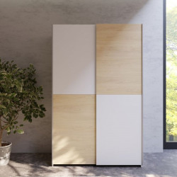 Szafa przesuwna 120 cm Schach&matt | biały/dąb puccini