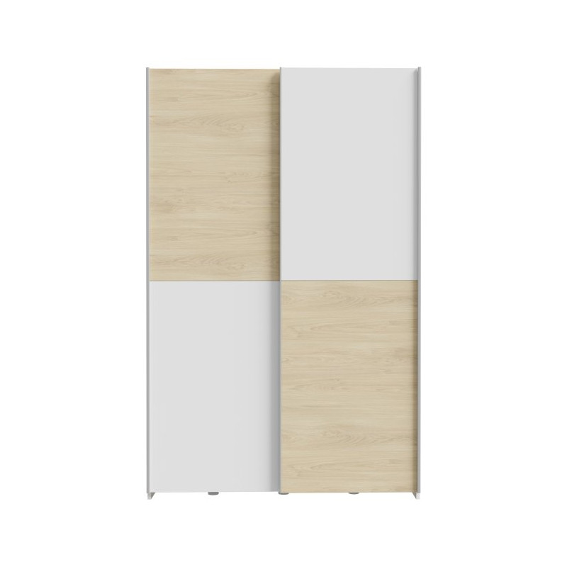Szafa przesuwna 120 cm Schach&matt | biały/dąb puccini