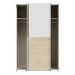 Szafa przesuwna 120 cm Schach&matt | biały/dąb puccini