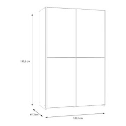 Szafa przesuwna 120 cm Schach&matt | biały/dąb icon