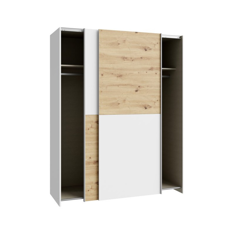 Szafa przesuwna 150 cm Schach&matt | biały/dąb artisan