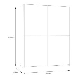 Szafa przesuwna 150 cm Schach&matt | biały/dąb puccini