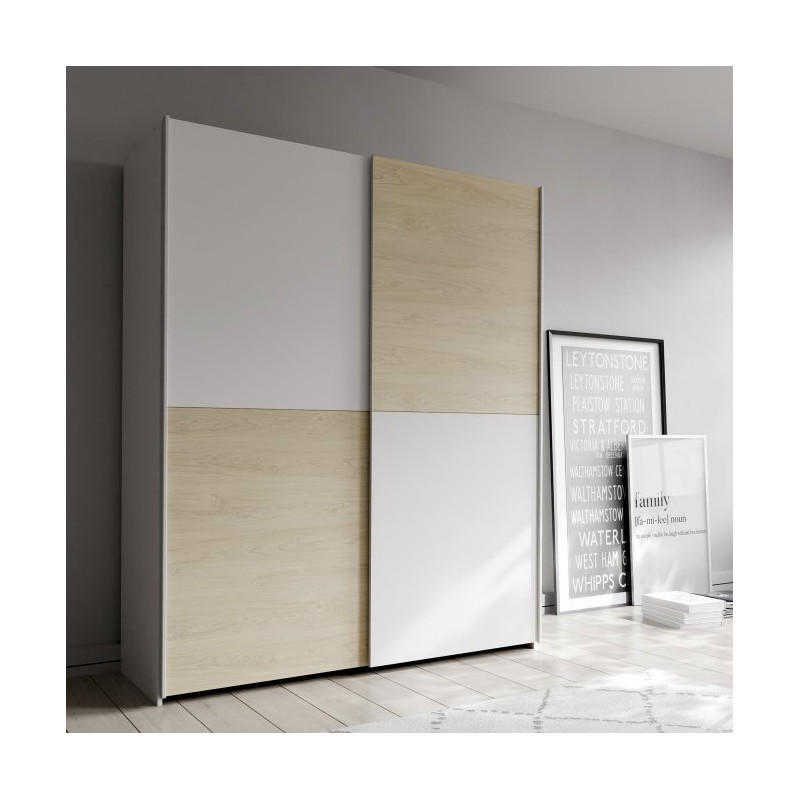 Szafa przesuwna 150 cm Schach&matt | biały/dąb puccini
