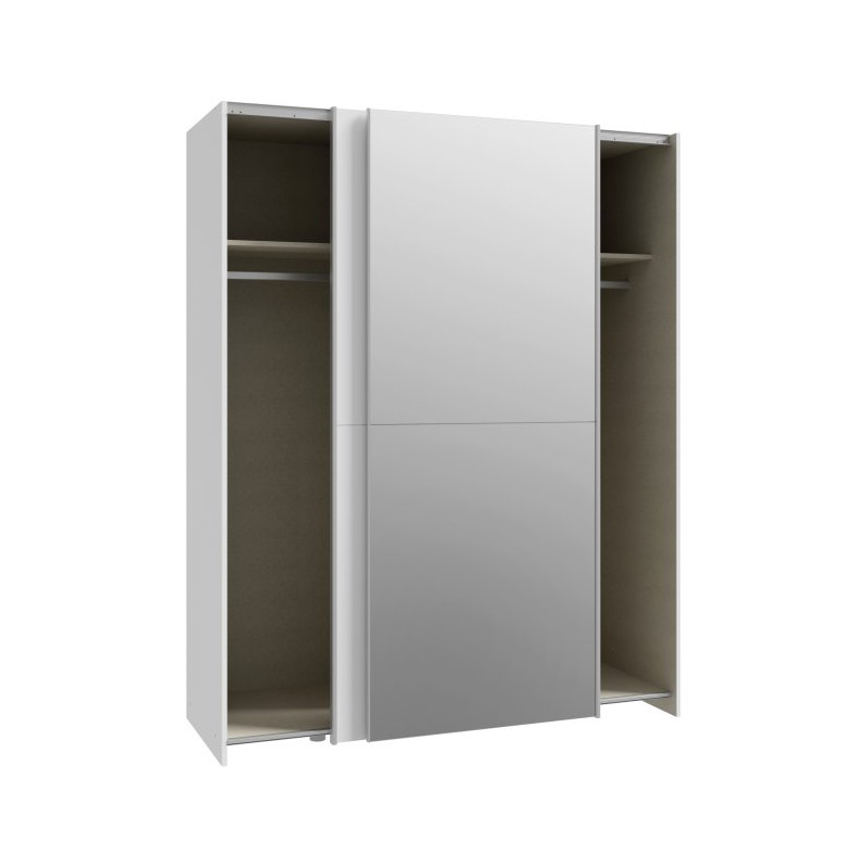 Biała szafa przesuwna z lustrem 150 cm | kolekcja Schach&matt