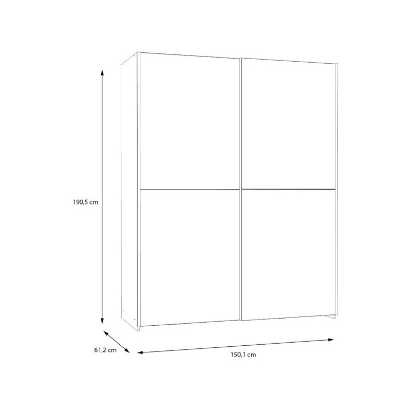 Biała szafa przesuwna z lustrem 150 cm | kolekcja Schach&matt