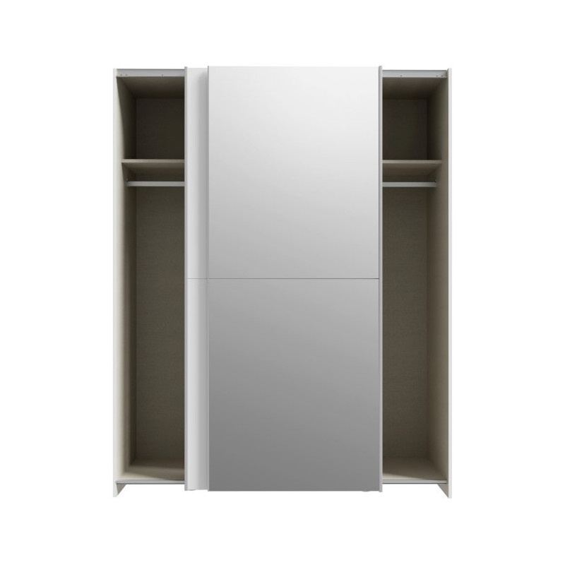 Biała szafa przesuwna z lustrem 150 cm | kolekcja Schach&matt