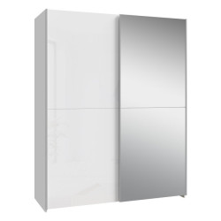Szafa przesuwna z lustrem 150 cm Schach&matt | biały połysk