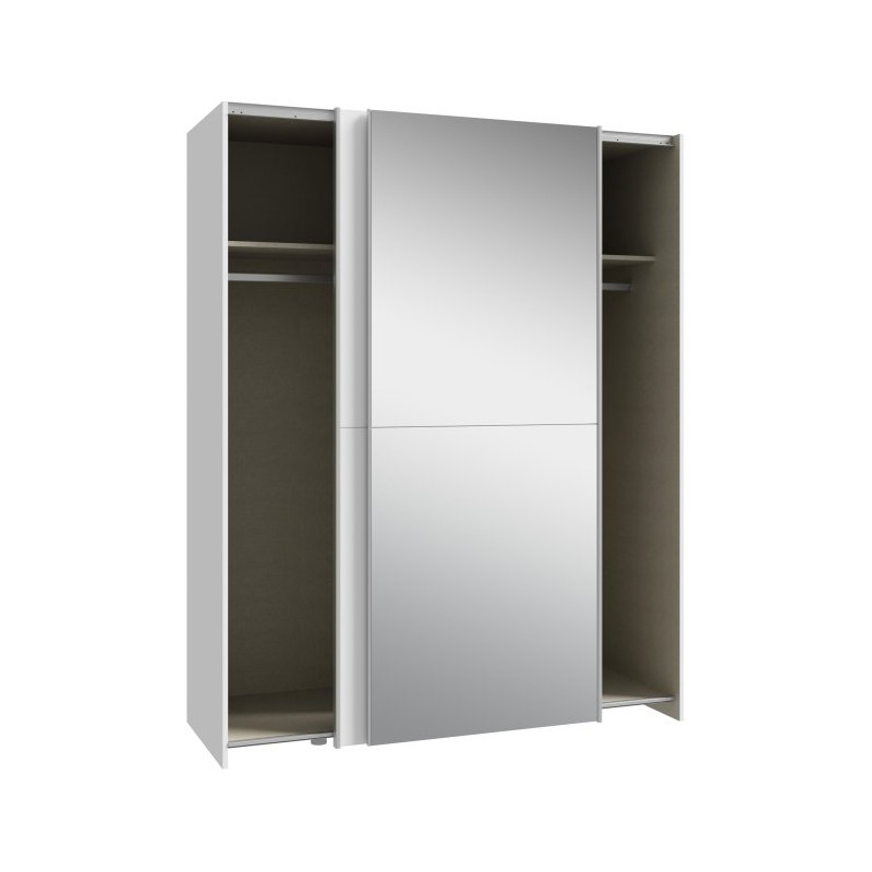 Szafa przesuwna z lustrem 150 cm Schach&matt | biały połysk