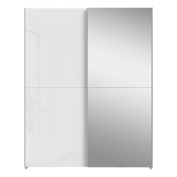 Szafa przesuwna z lustrem 150 cm Schach&matt | biały połysk