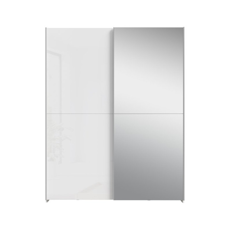 Szafa przesuwna z lustrem 150 cm Schach&matt | biały połysk