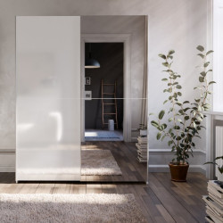 Szafa przesuwna z lustrem 150 cm Schach&matt | biały połysk