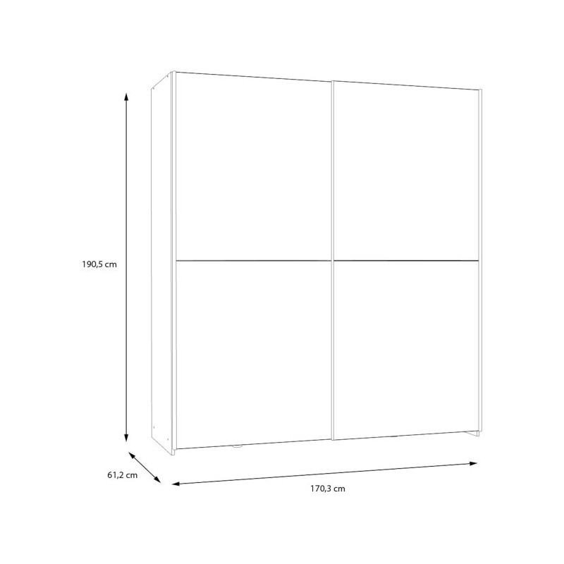 Biała szafa przesuwna Schach&matt SHMS82231 170 cm