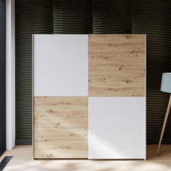 Szafa przesuwna 170 cm Schach&matt SHMS82231 | biały/dąb artisan