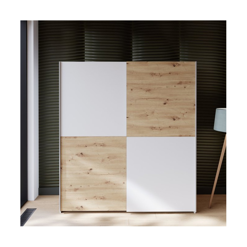 Szafa przesuwna 170 cm Schach&matt SHMS82231 | biały/dąb artisan