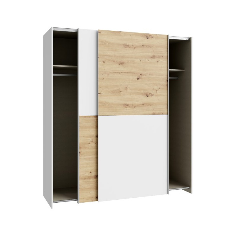 Szafa przesuwna 170 cm Schach&matt SHMS82231 | biały/dąb artisan