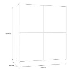 Szafa przesuwna 170 cm Schach&matt SHMS82231 | biały/dąb puccini