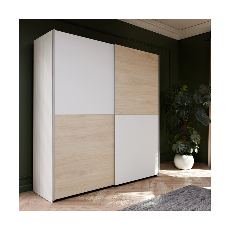 Szafa przesuwna 170 cm Schach&matt SHMS82231 | biały/dąb puccini