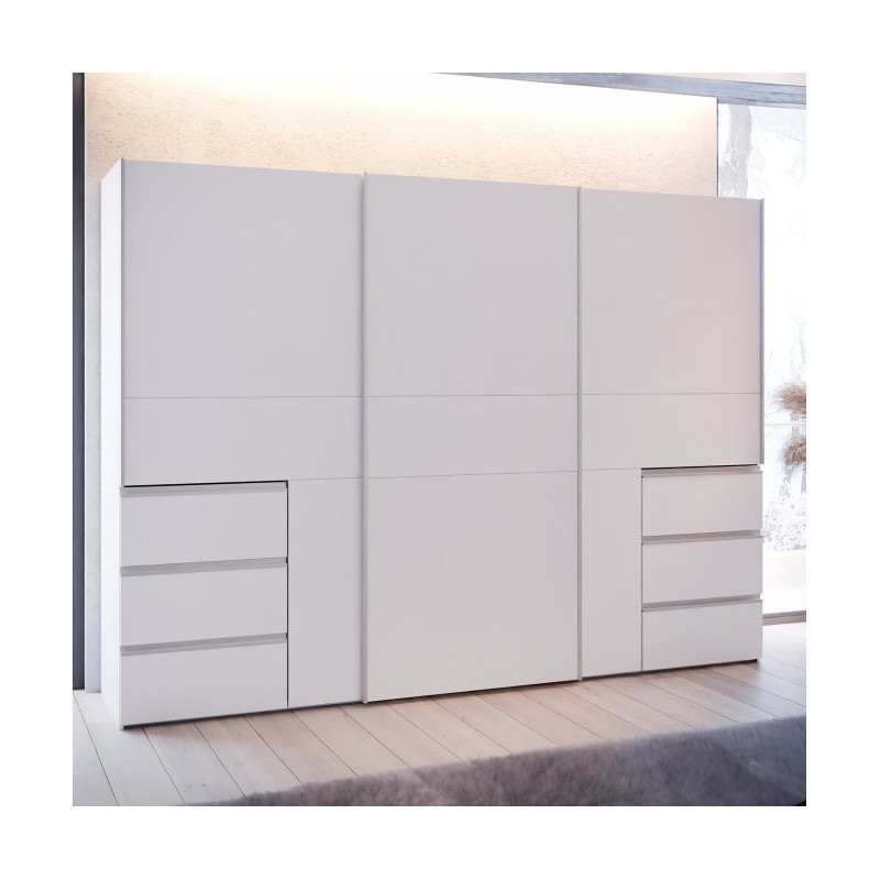 Biała szafa przesuwna 270 cm Winn 2 | Meble Forte