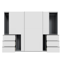 Biała szafa przesuwna 270 cm Winn 2 | Meble Forte