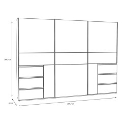 Szafa przesuwna 270 cm Winn 2 | dąb artisan/beton