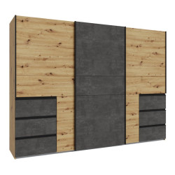 Szafa przesuwna 270 cm Winn 2 | dąb artisan/beton
