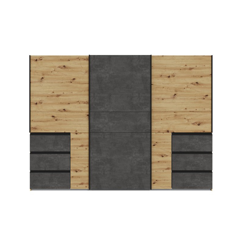 Szafa przesuwna 270 cm Winn 2 | dąb artisan/beton