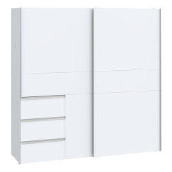 Biała szafa przesuwna 200 cm Winn 2 – kompaktowa i funkcjonalna