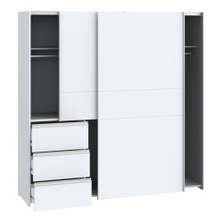 Biała szafa przesuwna 200 cm Winn 2 – kompaktowa i funkcjonalna