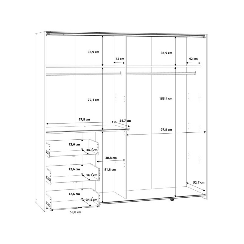 Biała szafa przesuwna 200 cm Winn 2 – kompaktowa i funkcjonalna