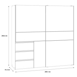 Szafa przesuwna 200 cm Winn 2 | dąb artisan/beton