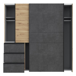 Szafa przesuwna 200 cm Winn 2 | dąb artisan/beton