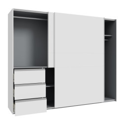 Biała szafa przesuwna 250 cm Winn 2 | Meble Forte