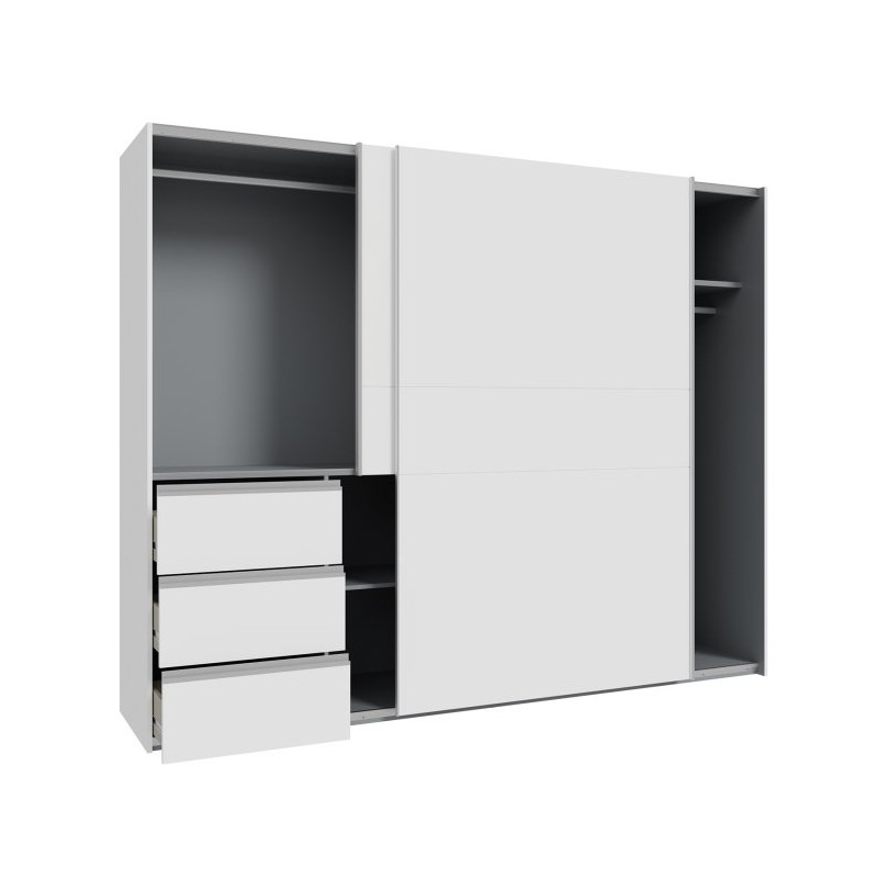 Biała szafa przesuwna 250 cm Winn 2 | Meble Forte